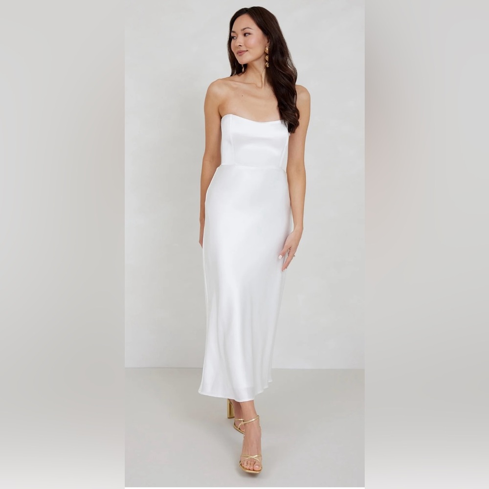Park & Fifth Brodie Strapless White / Ivory Dress